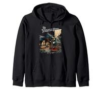 The Whistle Stop : Train Station and Steam Train vintage Zip Hoodie