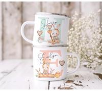 The Whistling Wren Unbreakable Personalised Easter Mug, Mint Enamel, 12oz Capacity, Easter Bunny Gift, Kids Easter Gift