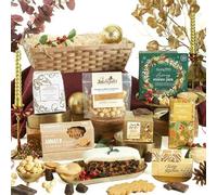 The White Christmas Hamper for Couples, Friends & Family - Alcohol Free Hamper with Rich Fruit Cake, Italian Panettone, Clotted Cream Fudge & Artisan Chocolate - Clearwater Hampers & Gourmet Gifts