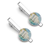 The White Cliffs of Dover Men's Tie Clips Necktie Bar Pinch Clip Set of 2 Formal Business Wedding Accessories