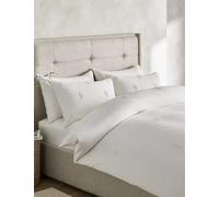 The White Company Freja Classic Leaf-embroidered Linen-blend Pillowcase King