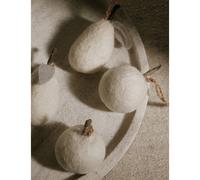 The White Company The White Company Apple and Pear Felt Decorations Set Of Four Ivory 1 Size