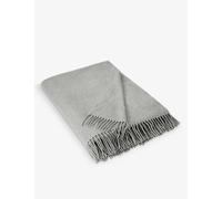 The White Company The White Company Fringe-Trim Lightweight Recycled Cashmere-Blend Throw Mink