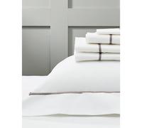 The White Company The White Company Savoy Cotton Flat Sheet White/Mink Single