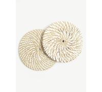 The White Company The White Company Whitewashed Rattan Coasters Set Of Four White 1 Size