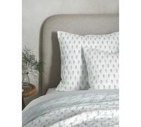 The White Company White/blue Isla Block-print Reversible Medium Cotton Cushion Cover 50cm X Square
