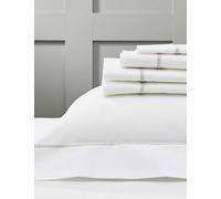 The White Company White/silver Savoy Cotton Flat Sheet Super King