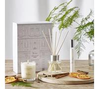 The White Company Winter Mini Home Scenting Set, Cinnamon Clove Orange Fragrance, Candle and Reed Diffuser with Room Spray