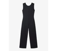 The White Company Womens Black Tie-back Round-neck Organic-cotton Jumpsuit 16
