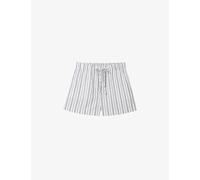 The White Company Womens Bluestripe Stripe-print Relaxed-fit Cotton-poplin Pyjama Shorts L