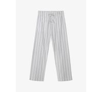 The White Company Womens Bluestripe Stripe-print Straight-leg Cotton-poplin Pyjama Bottoms S