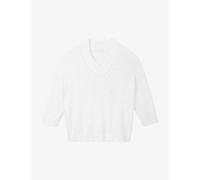 The White Company Womens Porcelain Three-quarter-length Sleeved Organic-cotton Blend Jumper S