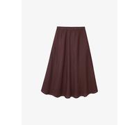 The White Company Womens Teak Relaxed-fit High-rise Linen Midi Skirt 14
