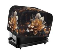 The White delicate lotus flower toaster cover is suitable for 2 small toaster covers with wide slots and comes with a storage pocket to meet diverse baking needs.