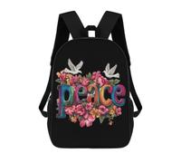 The White Doves And Peace Classic 17Inch Backpack Travel Daypack Laptop with Side Pockets for Men Women