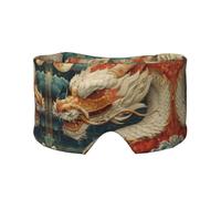 The White Dragon and The Moon Print Eye Shade Cover for Nap Travel Yoga,Eye Cover Blindfold Travel Office Nap Airplane