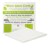 The White Green Cloth 1 Pack of Reusable Window Cleaning Cloth Scratch-Free Mirrors and Multi-Purpose Cleaning - Chemical Free, Absorbent, Non-Abrasive, 16 X White Cleaning Cloth