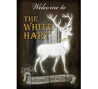 The White Hart- Traditional-Style Metal Pub Sign - 3 Sizes To Choose - Home Decor - Unique Gift (8” X 6” 200 X 150 mm)