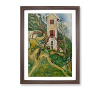 The White House By Chaim Soutine Classic Painting Framed Print | A4 Walnut Framed Wall Art | Ready to Hang | Classic Historical Picture | Living Room Bedroom Lounge Office