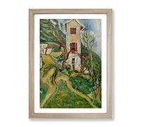 The White House By Chaim Soutine Classic Painting Framed Wall Art Print, Ready to Hang Picture for Living Room Bedroom Home Office Décor, Oak A3 (34 x 46 cm)