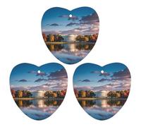 The White House on The Lake Car Air Freshener, 3 Pcs Love form Hanging Air Freshener Cards, Long Lasting Fragrance Scented Cards for Car, Home, Office White-style