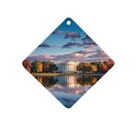 The White House on The Lake Car Air Freshener Hanging, Long Lasting Scented Car Aromatherapy Tablets, Rhombus Fragrance Scented Cards for Vehicles, Bedroom, Wardrobe Black-style