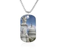 The White House Washington Women's Pendant Necklace for Men Silver Chain Customizable Jewelry Dog Tag Necklaces