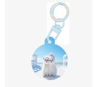 The White Little Dog in The Snow Dog Tags Round Pet Tag,Acrylic Pet ID Tags Durable and Stylish,Perfect for Small to Large Pets