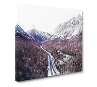 The White Mountains of New Hampshire in Abstract Modern Canvas Wall Art Print Ready to Hang, Framed Picture for Living Room Bedroom Home Office Décor, 14x14 Inch (35x35 cm)