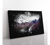 The White Mountains Of New Hampshire Paint Splash Modern Art Canvas Wall Art Print Ready to Hang, Framed Picture for Living Room Bedroom Home Office Décor, 60x40 cm (24x16 Inch)