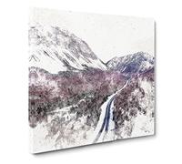The White Mountains of New Hampshire Watercolour Canvas Print | Gallery Wrapped 30mm Frame Wall Art | 20x20 inches | Ready to Hang | Modern Landscape Picture | Living Room Bedroom Lounge Office