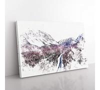 The White Mountains Of New Hampshire Watercolour Modern Canvas Wall Art Print Ready to Hang, Framed Picture for Living Room Bedroom Home Office Décor, 60x40 cm (24x16 Inch)