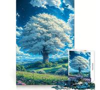 The White Oak Tree Valley Jigsaw Puzzles 1000 Pieces for Adults Reason Skill Toy Calm Relax Exact Cut Heartfelt Gift (50x75cm)
