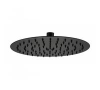 The White Space 250mm ABS Round Shower Head - Chrome/Black-Slim Head Finish: Black