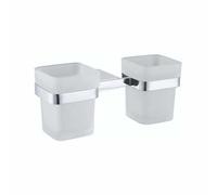 The White Space Legend Double Tumbler and Holder - Chrome Finish: Chrome