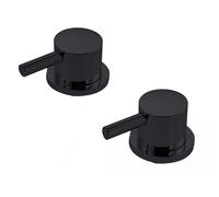 The White Space Pin Lux Deck Mounted Side Valves - Black Finish: Black