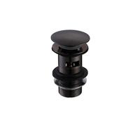 The White Space Sprung Plug Basin Waste Large Cover - Slotted - Black Finish: Black