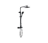 The White Space Yes Thermostatic Square Bar Mixer Shower with Shower Kit - Matt Black