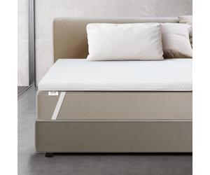 The White Stone Memory Foam Mattress Topper 200 x 210 cm | Height 6 cm | Hypoallergenic Cover, Removable and Washable | Breathable, Antibacterial and Antifungal | Made in Italy