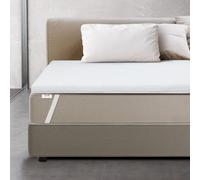 The White Stone Memory Foam Mattress Topper 220 x 240 cm | Height 6 cm | Hypoallergenic Cover, Removable and Washable | Breathable, Antibacterial and Antifungal | Made in Italy