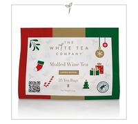 The White Tea Company | Mulled Wine Tea | Limited Edition Festive Blend | Alcohol-Free Warming Fruit & Spice Infusion | Christmas Tea with Apple Cinnamon Cloves & Hibiscus | 25 Biodegradable Tea Bags