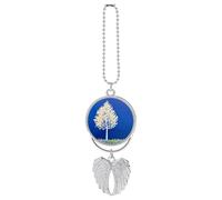 The White Tree Car Hanging Ornament Rear View Mirror Pendant Lucky Presents Hanging Ornament Funny Car Pendant for Office Auto Home Decoration Silver-style