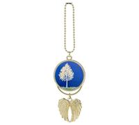 The White Tree Car Hanging Ornament Rear View Mirror Pendant Lucky Presents Hanging Ornament Funny Car Pendant for Office Auto Home Decoration Golden-style