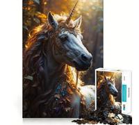 The White Unicorn Jigsaw Puzzles for Adults 1000 Pieces Brain Challenge Toy Quiet Fun Precise Cut Wall Art Decor (38x52cm)
