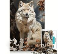 The White Wolf 1000 Piece Jigsaw Puzzles for Teenagers Logic Sense Toy Peaceful Fun Smooth Edge Creative Gift (50x75cm)