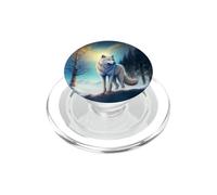 The white wolf in the snow PopSockets PopGrip for MagSafe
