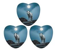 The White Wolf on The Rock Car Air Freshener, 3 Pcs Love form Hanging Air Freshener Cards, Long Lasting Fragrance Scented Cards for Car, Home, Office White-style