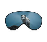 The White Wolf on The Rock Sleep Mask with Adjustable Strap, Breathable Sleep Masks for Women Men, Soft Eye Mask for Side Sleepers, Travel, Office Nap, Airplane & Blocking Light