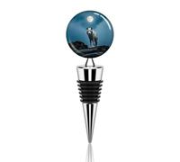 The White Wolf on The Rock Wine Stopper Zinc Alloy - Elegant Vacuum Wine Bottle Stoppers with Silicone Seal, Reusable Bottle Sealer for Champagne, Gifts, Bar, Wedding, Holiday Party