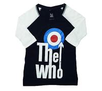 The Who Elevated Target Band Official Raglan 3/4 Sleeve Women's T Shirt, Black, XXL